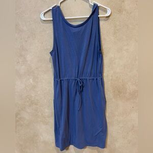 Columbia Blue Sleeveless Dress drawstring waist size medium outdoorsy classic